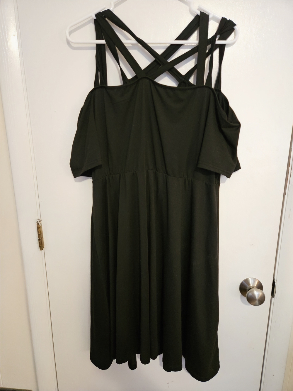 SHEIN Olive Green Cold-Shoulder Strappy Midi Dress